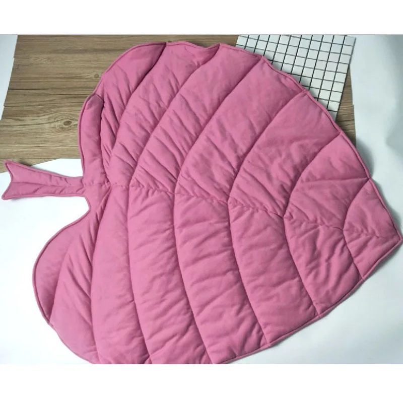 95 см детский хлопковый игровой коврик розовые листья круглые ковры сладкая