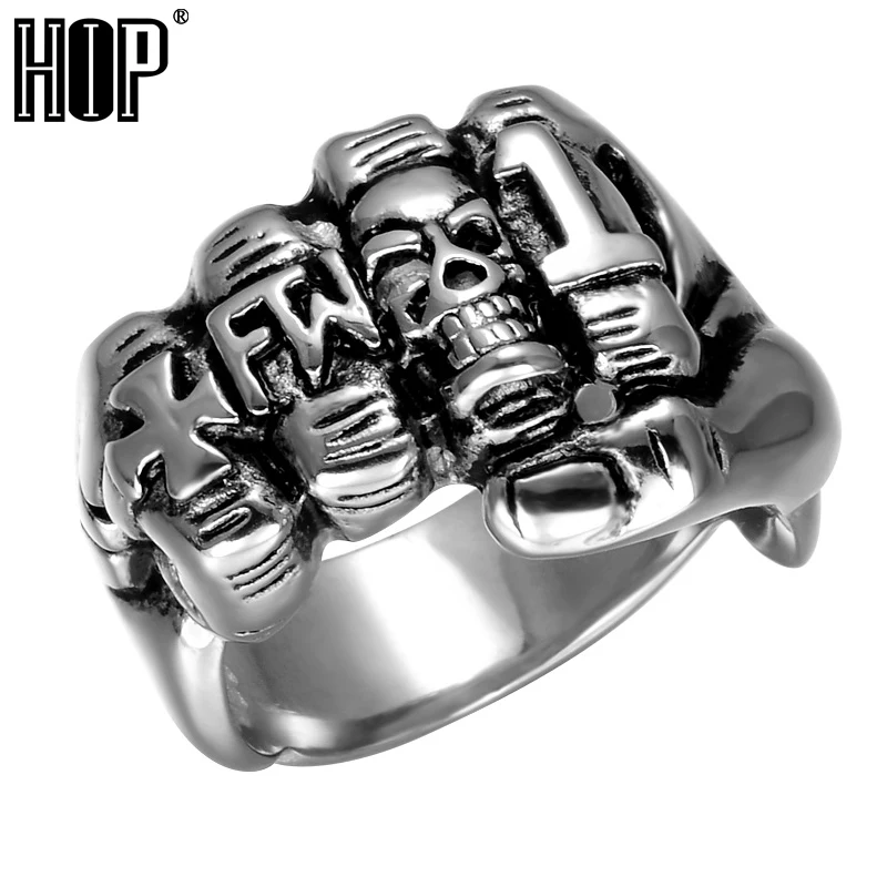 Hip Cool Fist Finger байкерское кольцо панковое готическое Золото Серебро Титан из