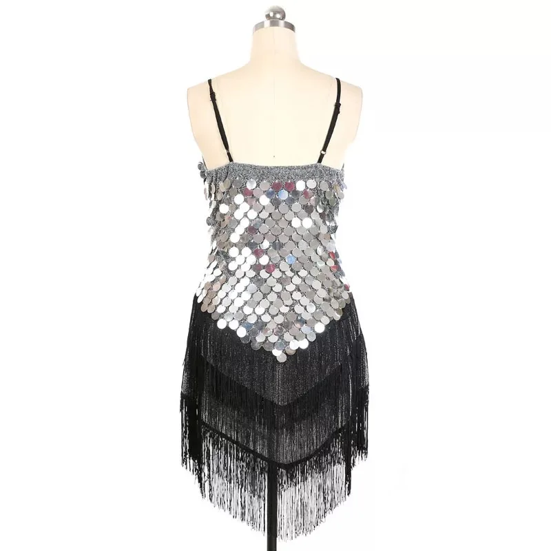 SexeMara/новое платье с v-образным вырезом и блестками украшенное кисточками