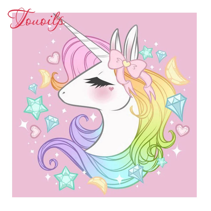 5D DIY full Square / Round Drill diamond painting cross stitch Beautiful colorful unicorn Rhinestone embroidery home Mosaic deco | Дом и сад