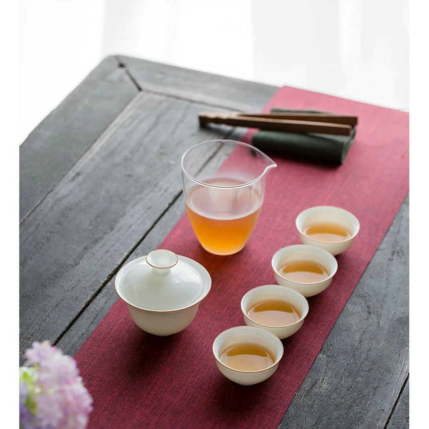 &quotKing Tea Mall&quot портативные чайные сервизы Gongfu Cha инструменты Gaiwan Gongdaobei чашки
