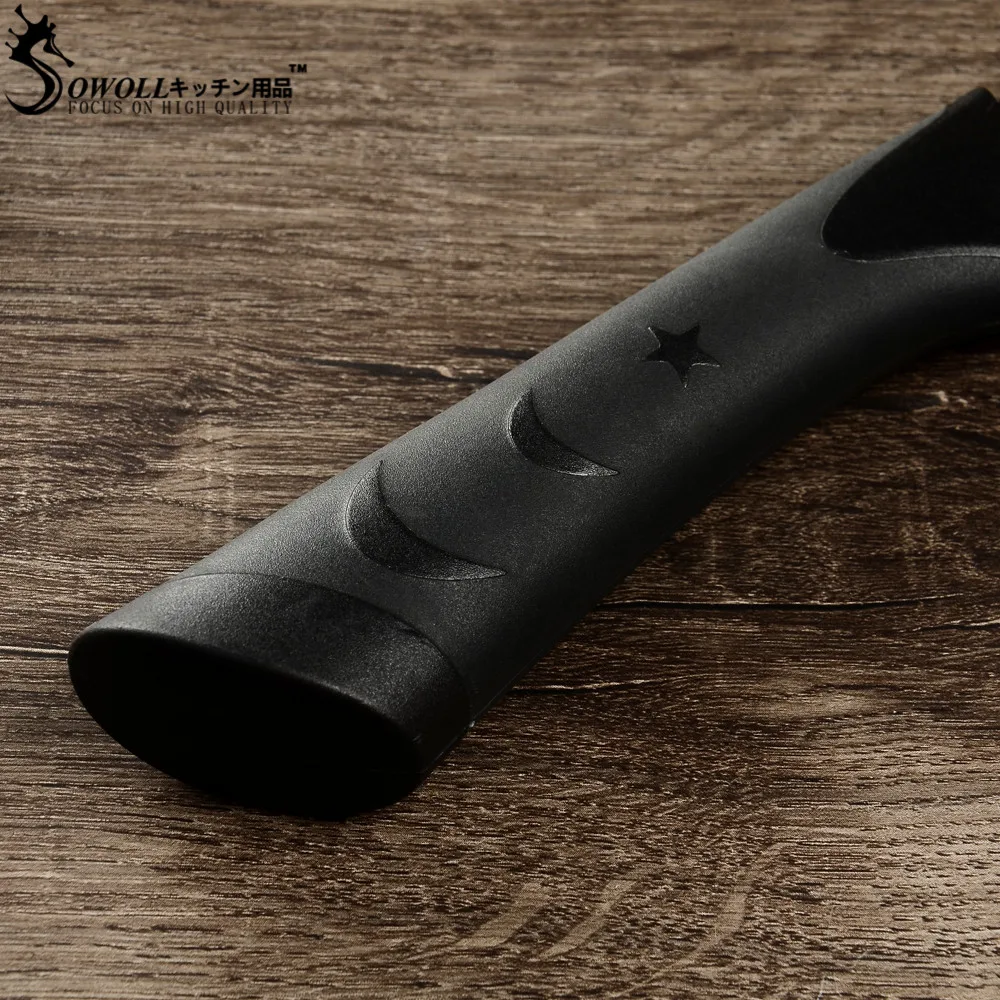 Sowoll 8 ''Нержавеющая сталь Кухня Ножи бытовые инструменты черный клинок