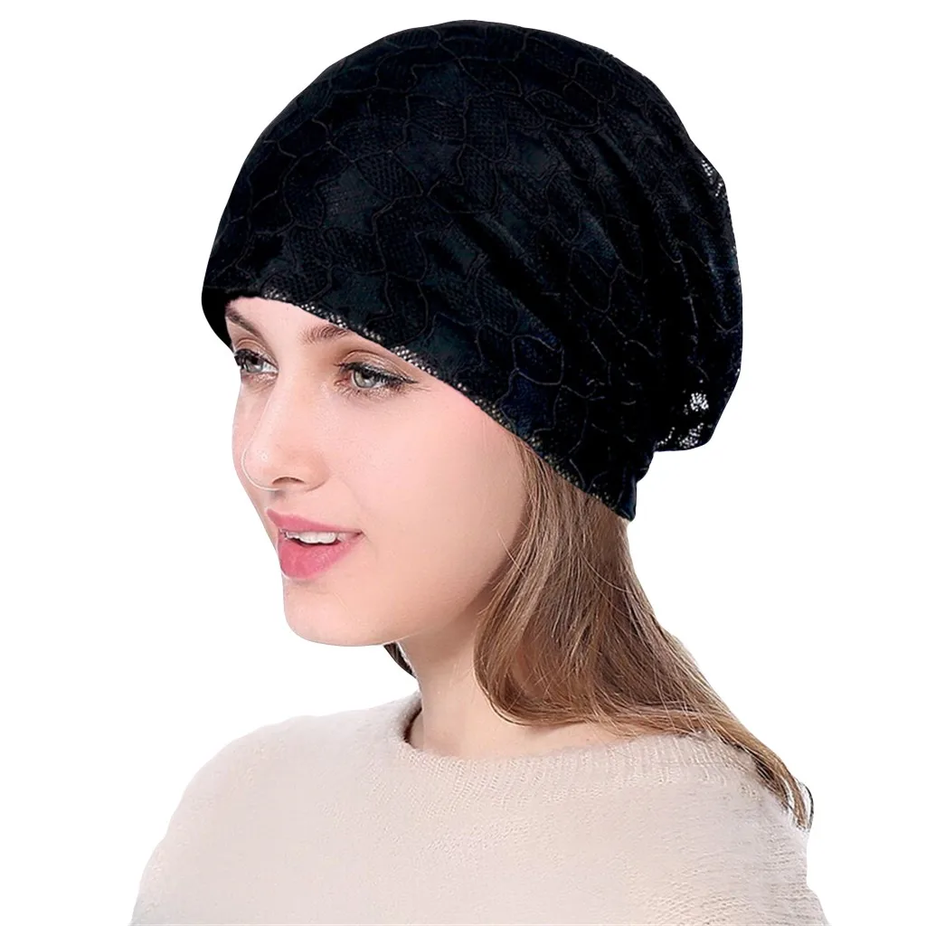 Для женщин пентаграмма Индии кружевной эластичный тюрбан шапка вязаная