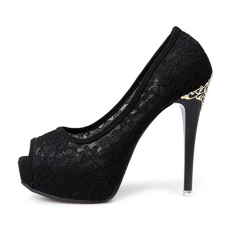 Lapolaka 2019 Peep Toe Shoes Woman Sexy thin-heeled Elegant High Heels Lace Party Wedding Brides Platform Pumps Women | Обувь
