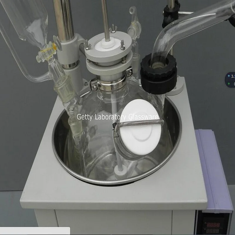 20л однослойный стеклянный химический реактор реакционный резервуар w водяная