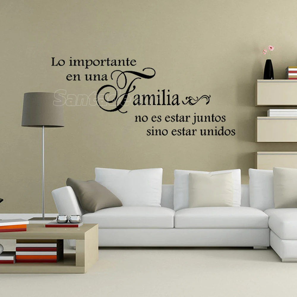 Стикер s цитаты на испанском Family Estar Unidos виниловая настенная наклейка настенные