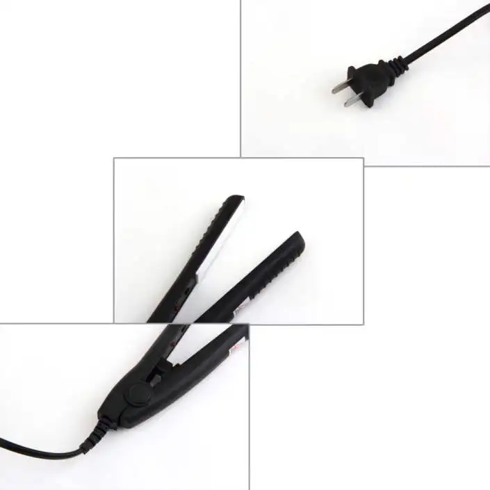 

Mini Electric Ceramic Hair Curl Straightener Flat Iron Perm Splint Perm Splint For Touch-ups Shorter Layers Bangs Styling Tool