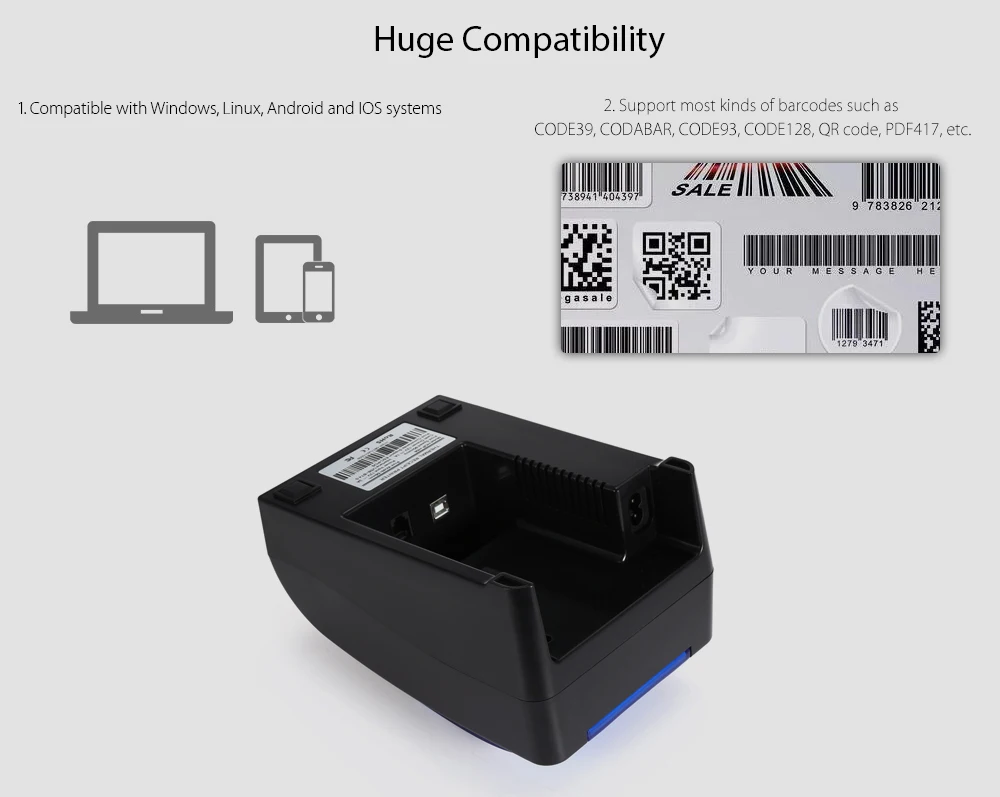 HOIN HOP-H58 58 мм беспроводной термопринтер Bluetooth ESC POS USB приемная печатная машина Поддержка Android iOS денежный ящик