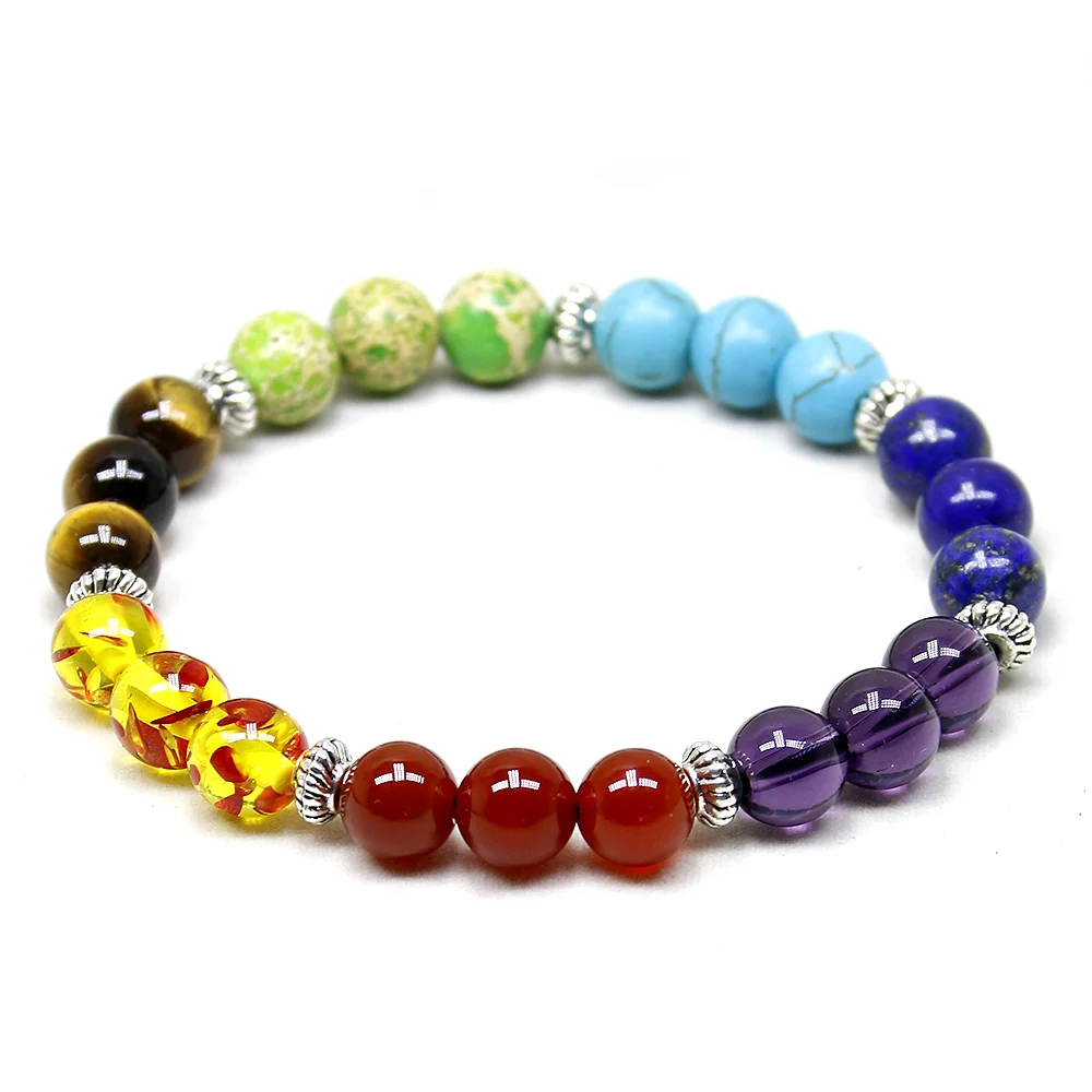 Мужские браслеты 7 Чакр Исцеление Рейки молитва натуральный камень Шарм браслет