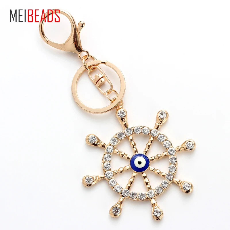 MEIBEADS голубой сглаз сплав Компас синий глаз для украшения ключей кулоны Модные
