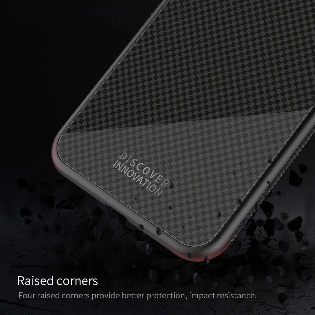 Новый чехол для iPhone X NILLKIN закаленный клетчатый изогнутое стекло с закругленными