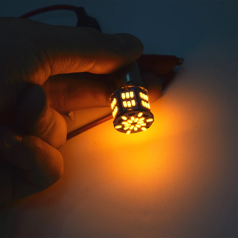 

2PCS P21W S25 BA15S 1156 3014 54SMD 972LM Car Led Highlighted Turn Signals Lights Reverse Lights Brack Lights taillight Yellow