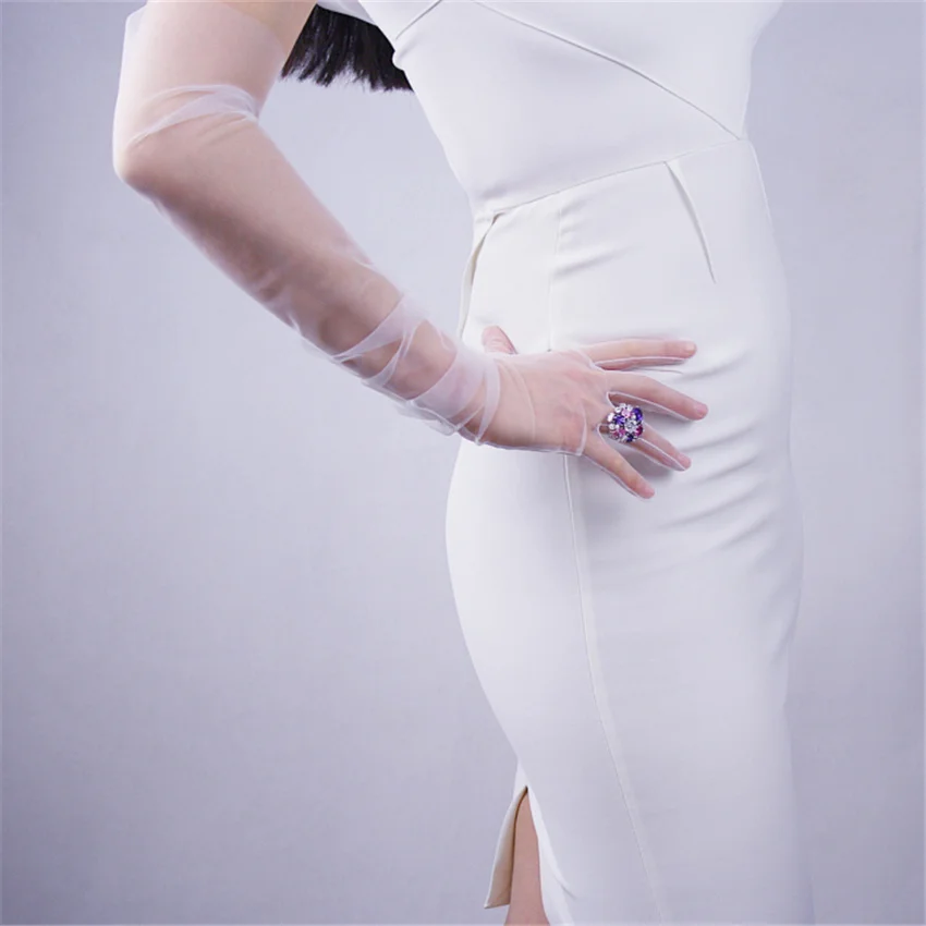 Перчатки женские сетчатые длинные, 70 см, с кружевом от AliExpress WW