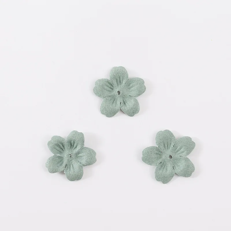 Green Flowers 50 шт. головные уборы аксессуары из микрофибры цветы лезвие DIY ремесло поставки одежды Декор Девушка заколка для волос материалы Дети аппликация - Цвет: Green Flowers
