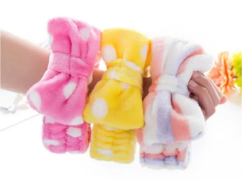 Повязка на голову женская в горошек с большим бантом | Дом и сад