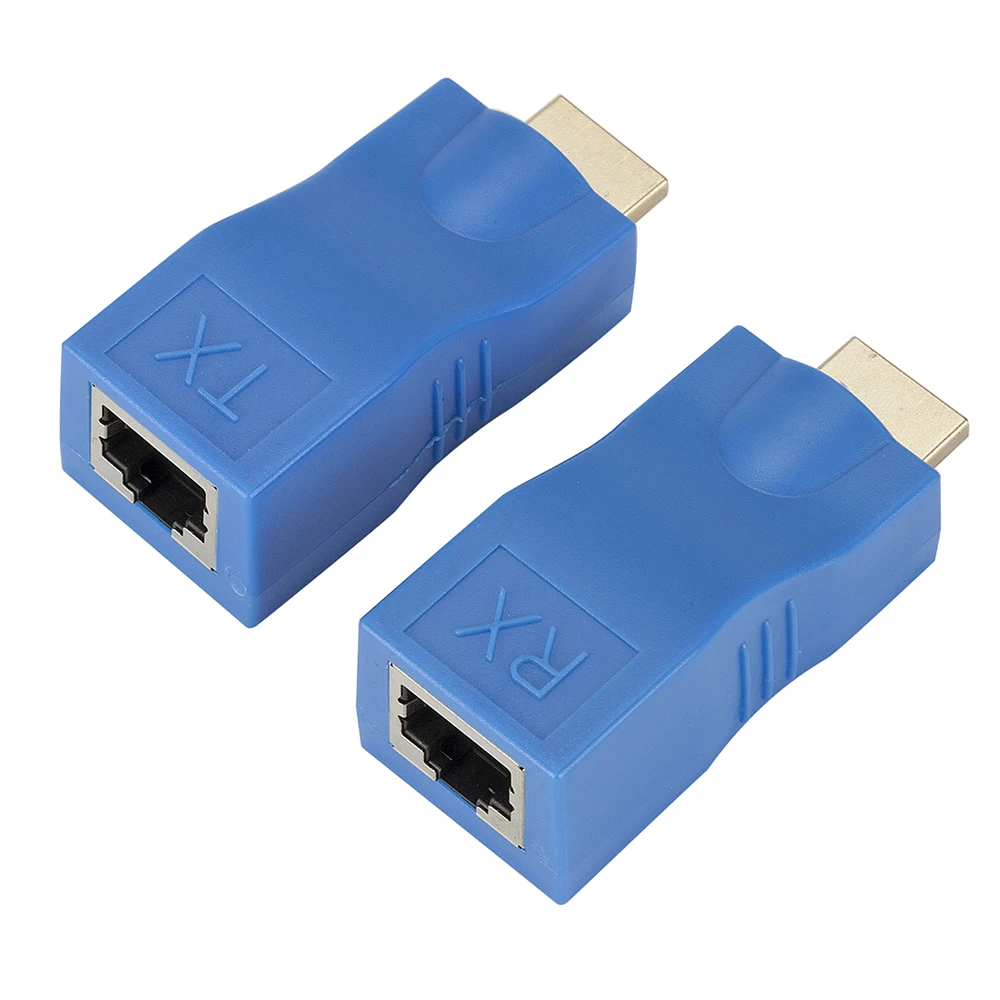2 шт. 30 м 4K 3D HDMI совместимый 0 удлинитель для RJ45 через Cat 5e/6 сетевой адаптер Ethernet LAN *