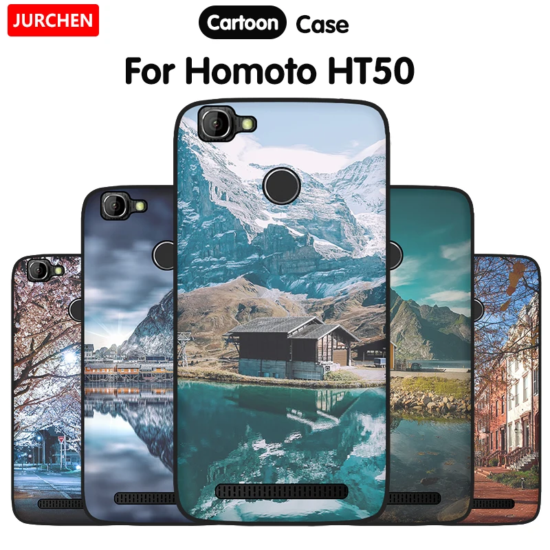 Новый силиконовый чехол JURCHEN с рисунком для женской модели HT50 5 дюйма мягкая