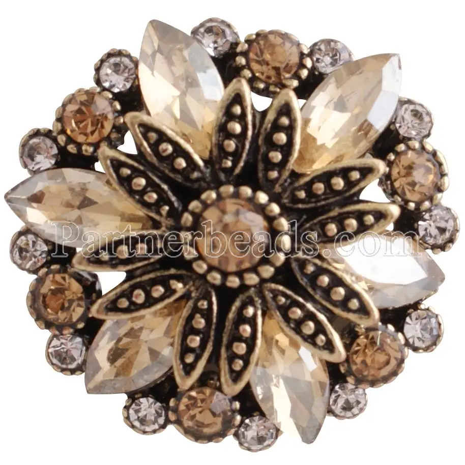 5 цветов высокое качество очаровательные стразы стиль сплав 18 мм кнопки браслет