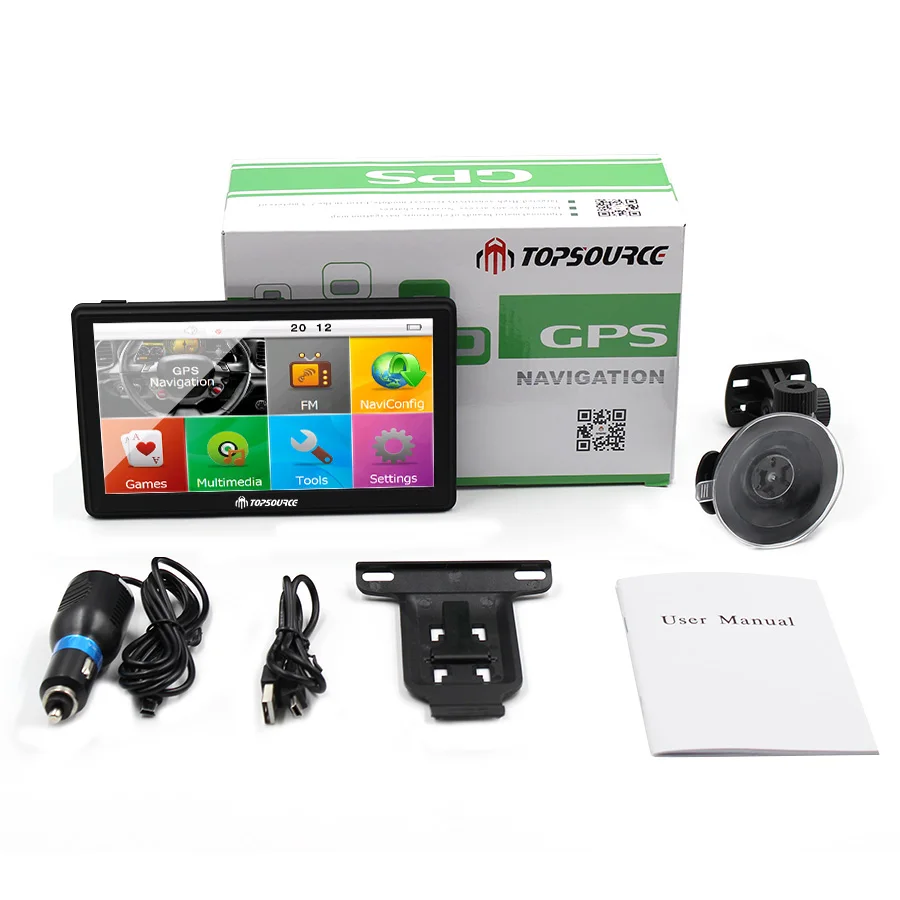 TOPSOURCE 7 дюймов HD Автомобильный GPS навигатор WinCE 6 0 FM 8 ГБ грузовик Sat Nav Бесплатная