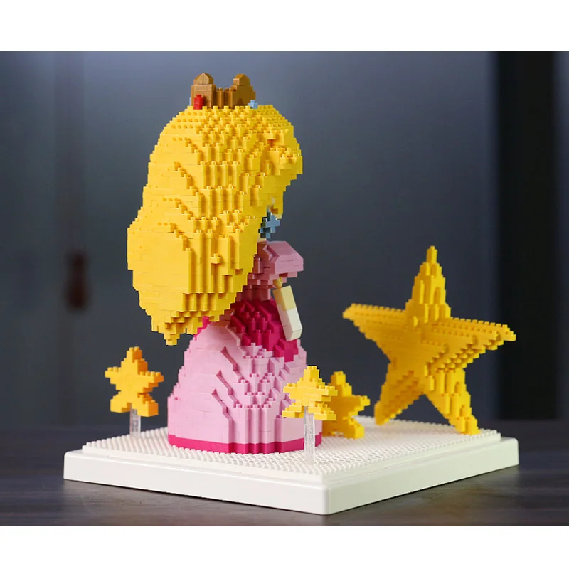 Weagle 2508 Видео Игра Супер Марио Персик Принцесса Звезда розовая девочка 3D модель 1484