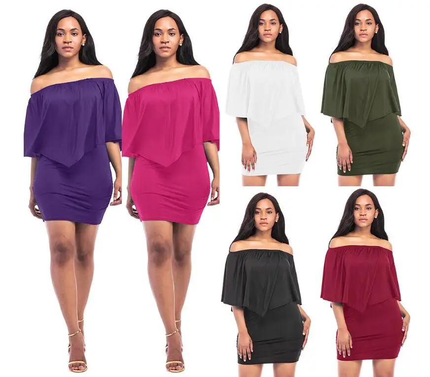 2019 Летний стиль с открытыми плечами сексуальные платья для вечеринок Vestidos черное
