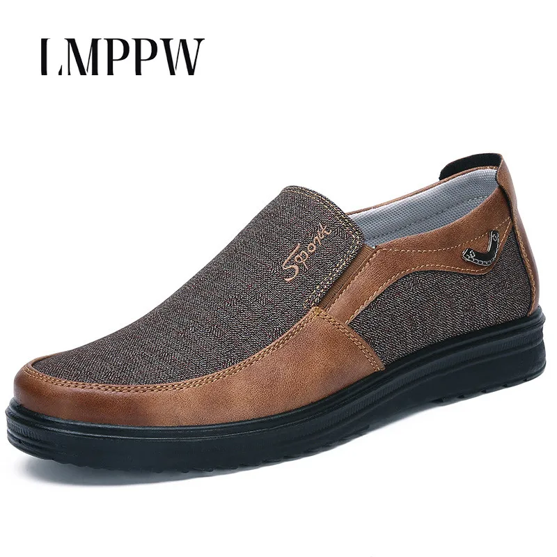 Удобная мужская обувь повседневная модные дышащие холщовые туфли Брендовая