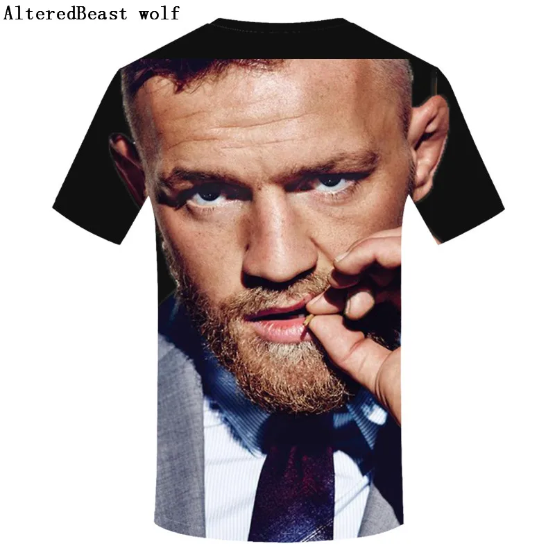 2019 Мужская футболка с 3D-принтом Conor Mcgregor брендовая забавная принтом мужские топы