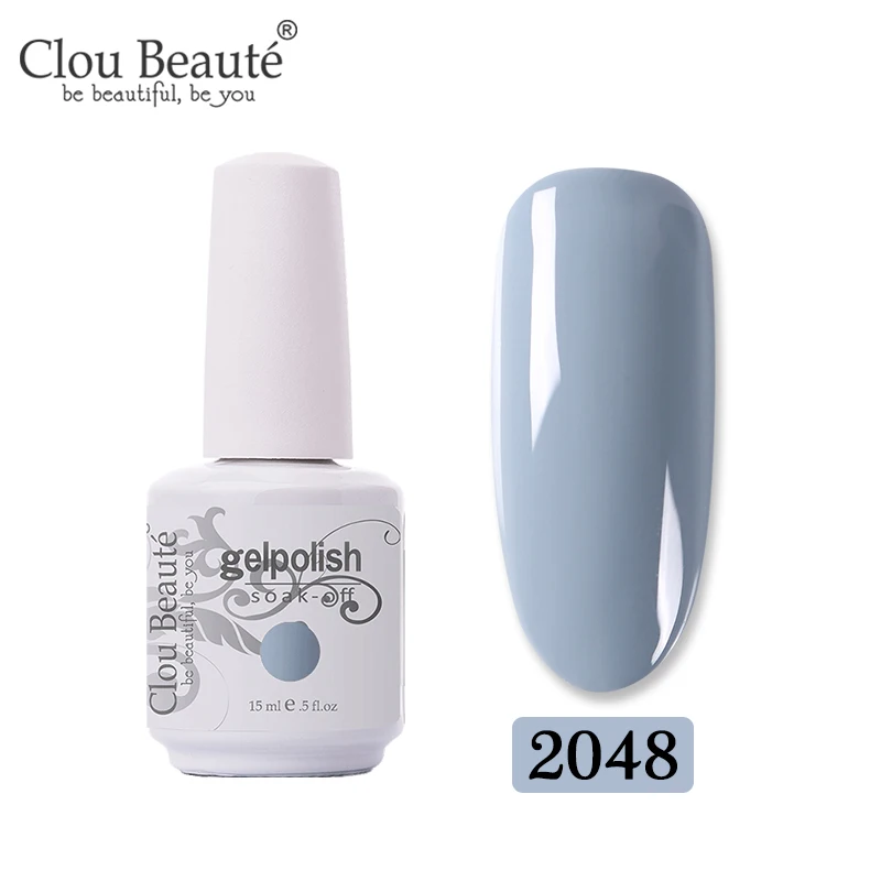 2048 Clou Beaute Gel Nail Polish Top UV LED Gel Nail Art Varnish Hybrid Gel Polish Semi Permanent Vernis Gellak Glitter Gel Lacquer - Цвет: 2048
