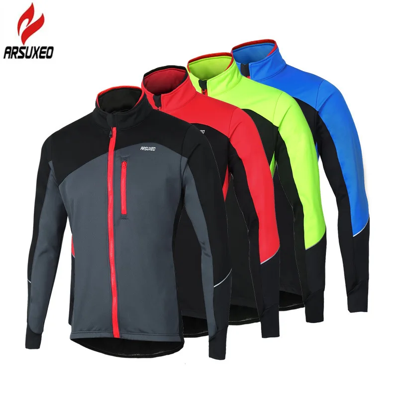 ARSUXEO Зимняя Теплая Флисовая ветрозащитная Водонепроницаемая Светоотражающая