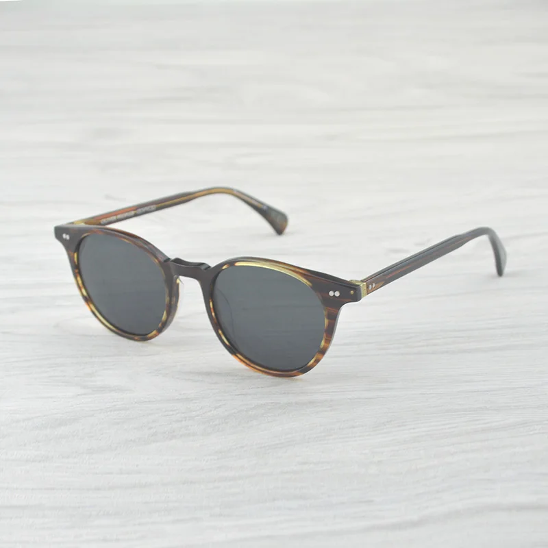 Stripe Brown VS Gray Модные круглые солнцезащитные очки Delray солнцезащитные очки винтажные мужские женские OV5318 Овальные Солнцезащитные очки Брендовые Дизайнерские мужские и женские - Цвет линз: Stripe Brown VS Gray