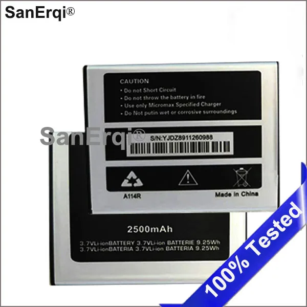 2500mAh A114R Li-ion Battery For Micromax Mobile phone battery | Мобильные телефоны и аксессуары