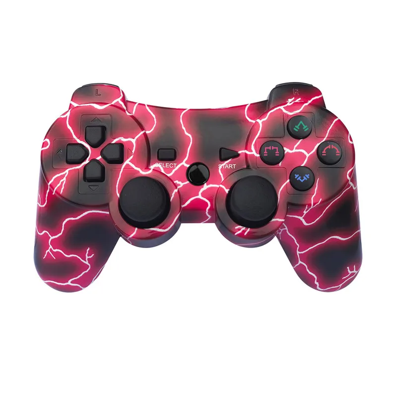 Lightning Red Контроллер беспроводной двойной шок геймпад для Playstation 3 Пульт Sixaxis беспроводной для PS3 контроллер с шестью осями/двойной шок - Цвет: Lightning Red