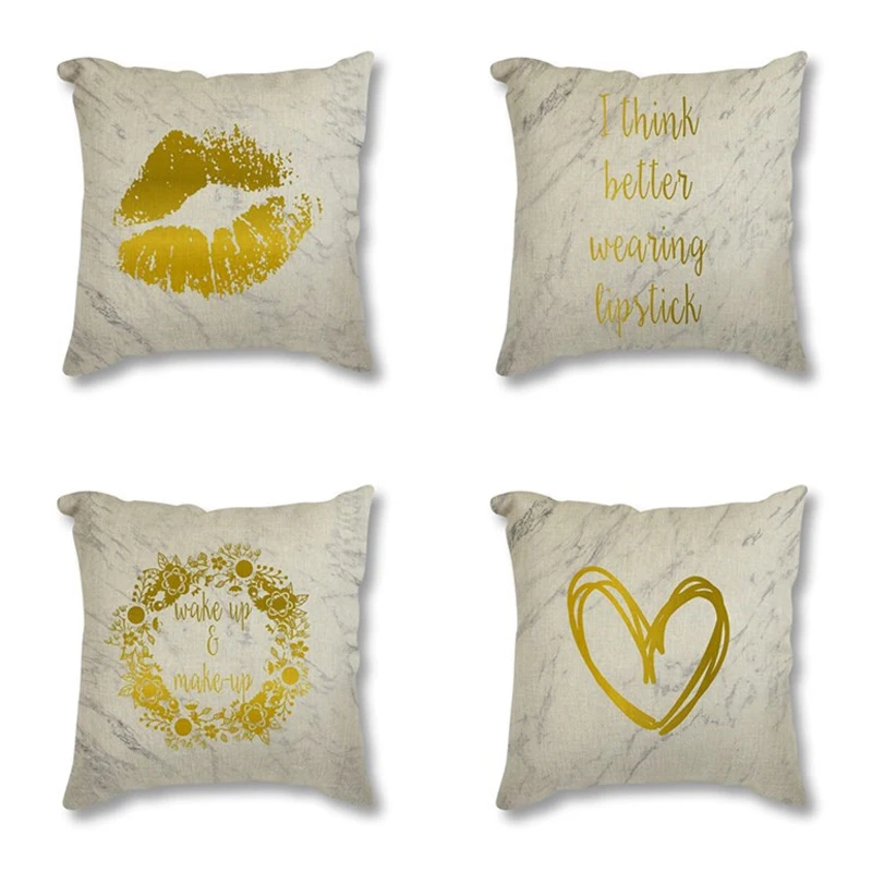 

Perfume Eyelashes Marble Painting Print Cushion Cover For Sofa Nordic Style Cushion Covers Throw Pillow Case 45*45cm