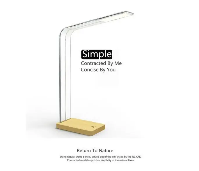 

New Consise Wood Adjustable LED Desk Table Lamps,Touch-Sensitive Control, 5V/1A USB Charging Port, Protect eyes lighting
