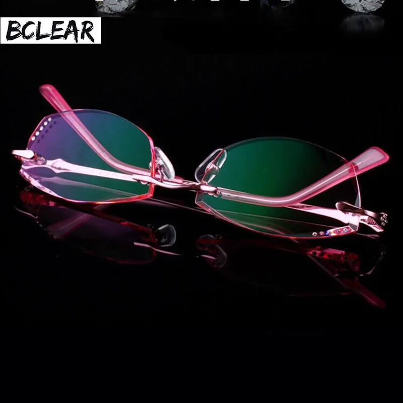 

BCLEAR новые корейские женские очки без оправы, диоптрий, фантомная оптическая оправа с 1,61 асферическими затемненными линзами EMI UV400 32006