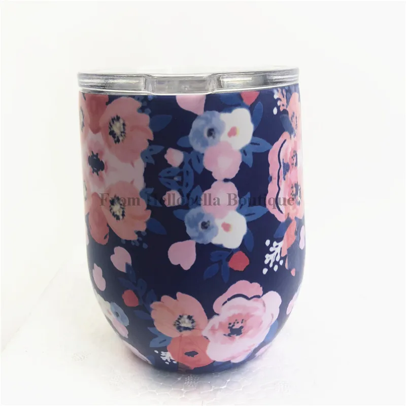 Verkauf 100 Stücke 12 Unzen Edelstahl Floral Kaffee Becher Ei Kreative Bier Becher Kaffee Becher Reise Tee Tasse Halloween Bar Weihnachten Geschenk