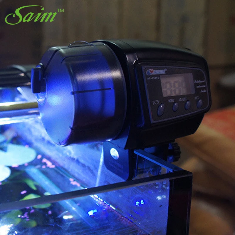 Аквариумная Автоматическая рыболовная кормушка Saim с цифровым ЖК дисплеем