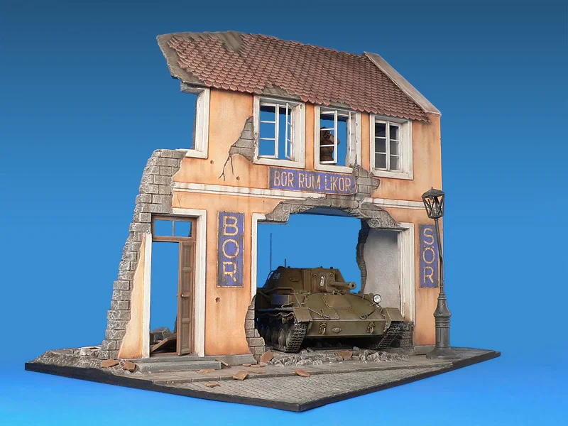 Сборка здания MiniArt сцена модель 36007 1/35 советская Венгерская Budapest Xiang Battlefield Blocks