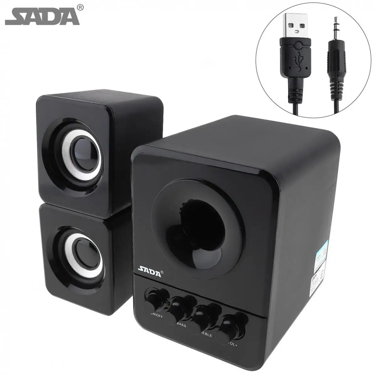 Сада проводной мини Портативный бас пушки 3 Вт PC Комбинации Динамик с USB 2 1