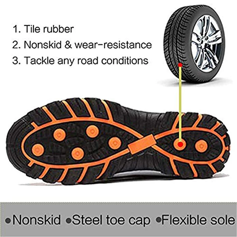 Рабочие ботинки Мужская обувь со стальным носком безопасные рабочие