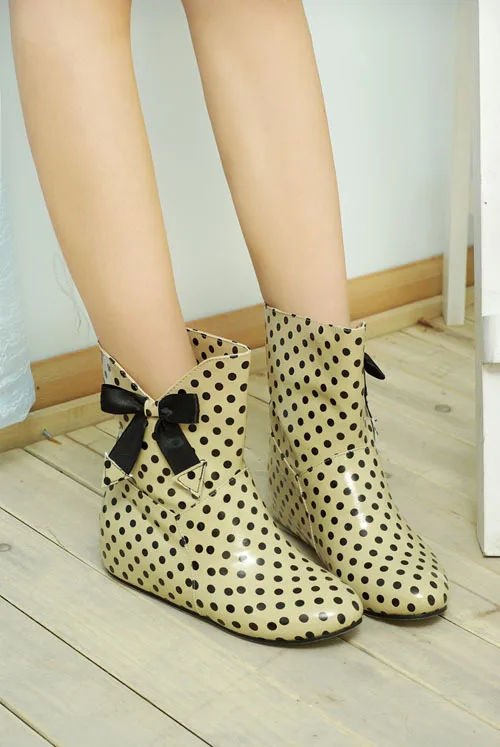 Fashion Women Boots Sweet Bow Round Rubber Sole Within The Higher SHL5128 |