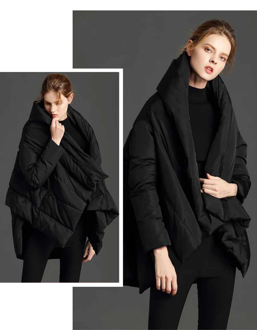 Winter Jacket Women 90% White Duck Down Parkas Loose Warm Thicken Snow Short Outwear Female Fashion Stand Collar Overcoat