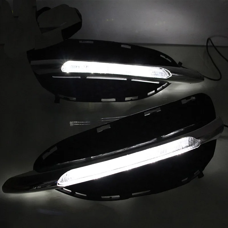 

Ownsun New Updated LED Daytime Running Lights DRL With Black Fog Light Cover For Benz E-Class W212 2014-2015