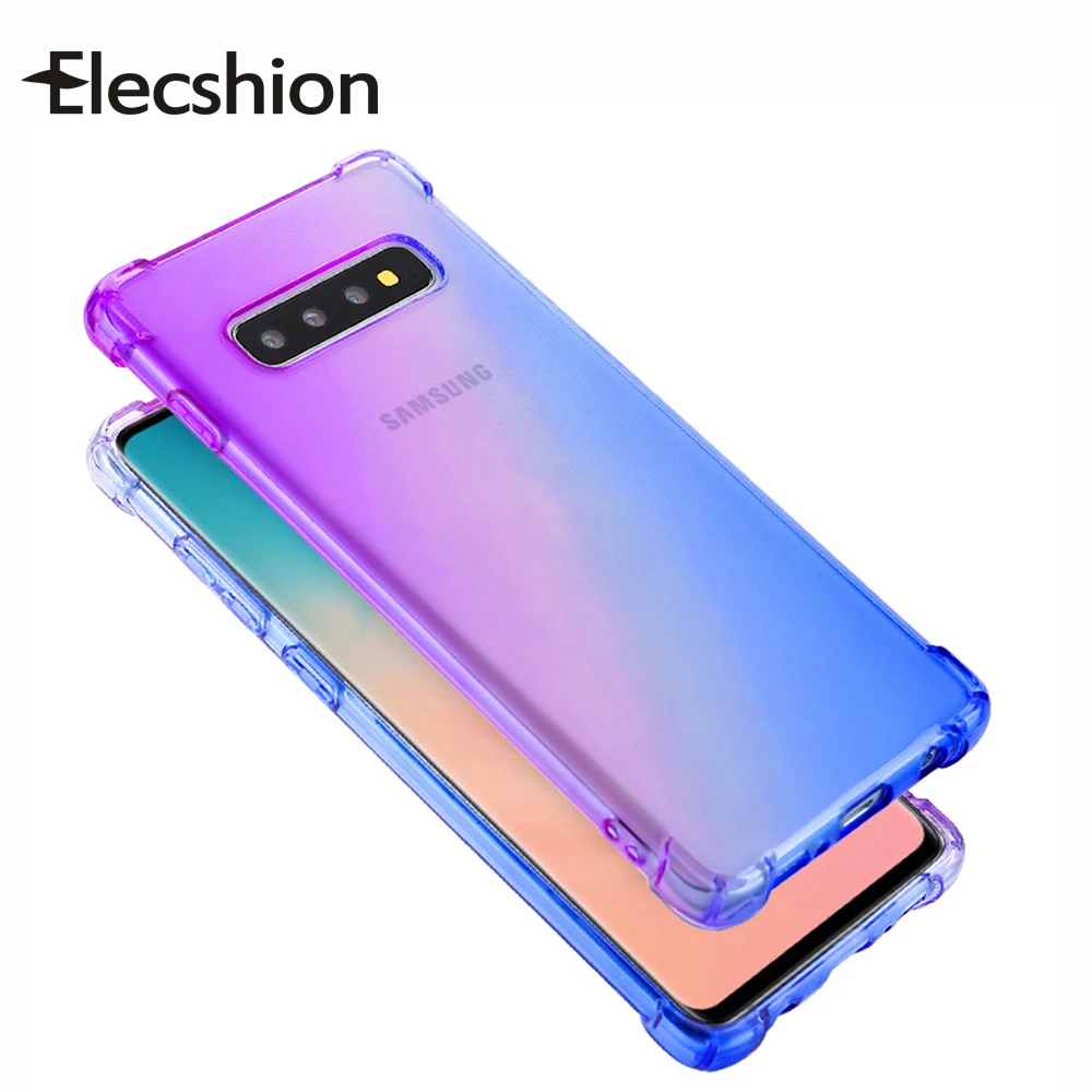 Shockproof Airbag Soft TPU Rainbow Gradient Case For Samsung Galaxy S8 S9 S10 Plus S10E S7 Edge A8 Note 8 M10 Fashion Cover |