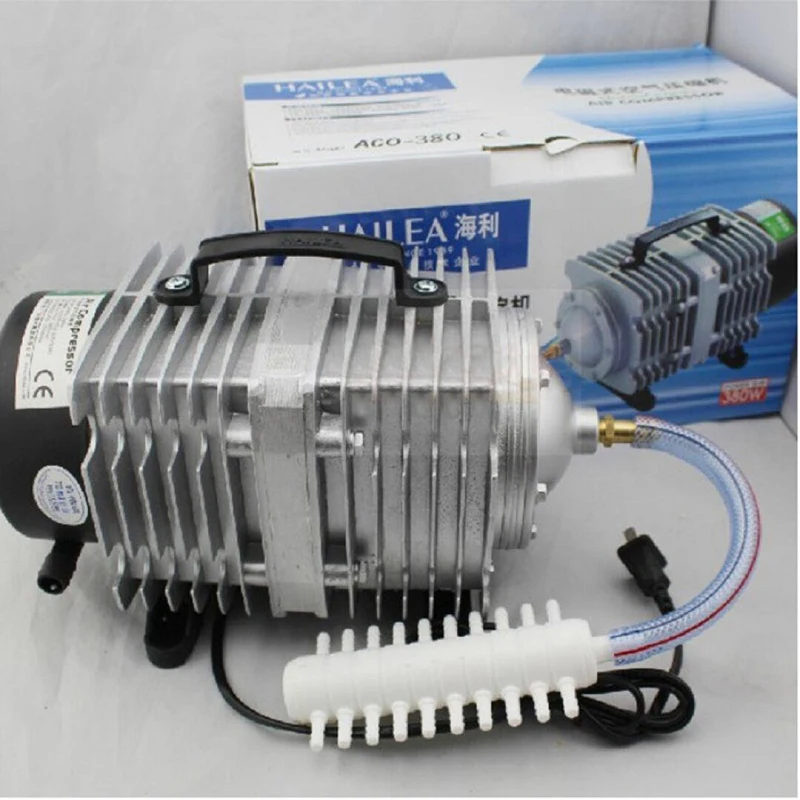 280L/min Hailea ACO-380 электрические Магнитный аквариум воздушный компрессор с 20 способ