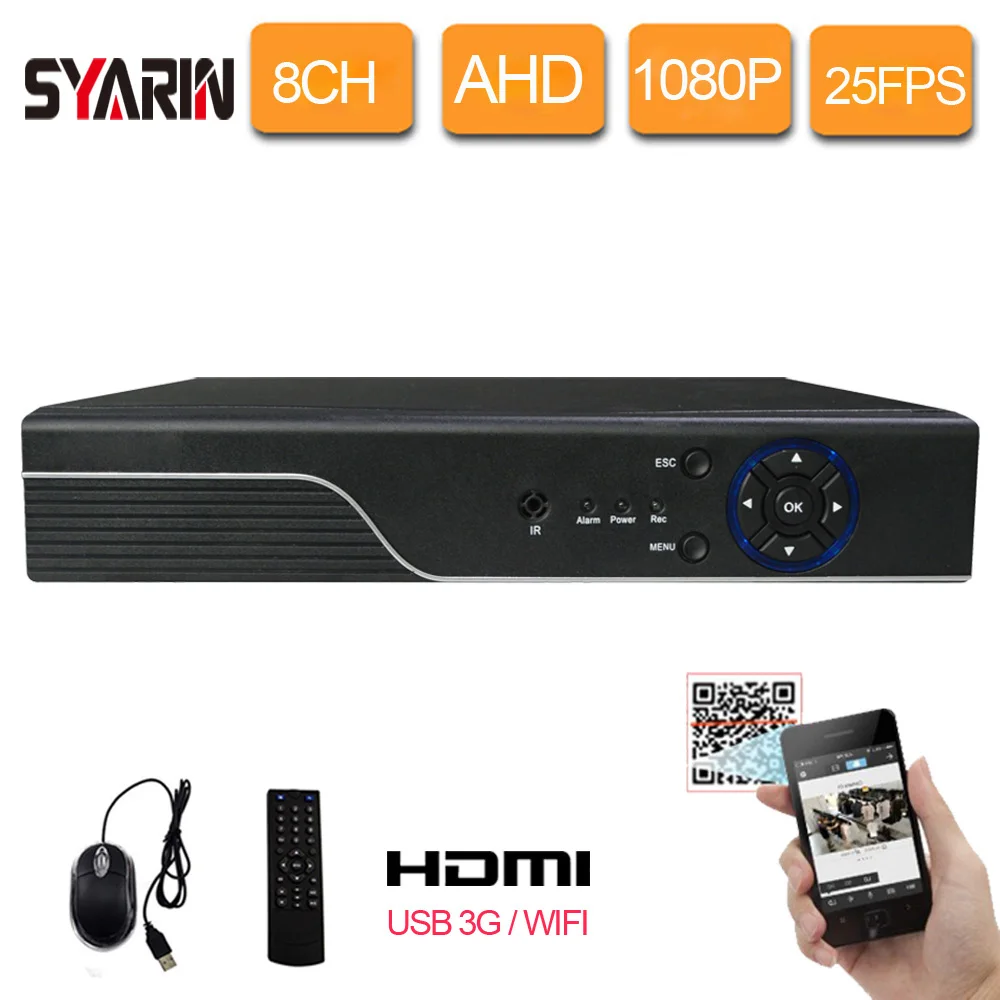 P 8CH 1080 DVR ONVIF NVR 5 в 1 TVI CVI AHD IP HDMI P2P видеонаблюдения 2MP CCTV DVR|Видеорегистратор для