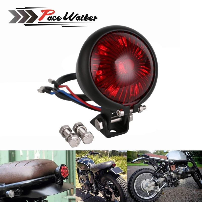 Красный светодиодный аксессуары для мотоциклов Регулируемый Cafe Racer Стиль задние
