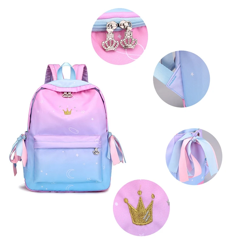 Large Capacity Backpack Women Preppy School Bags For Teenagers Female Nylon Travel Girls Bowknot | Багаж и сумки