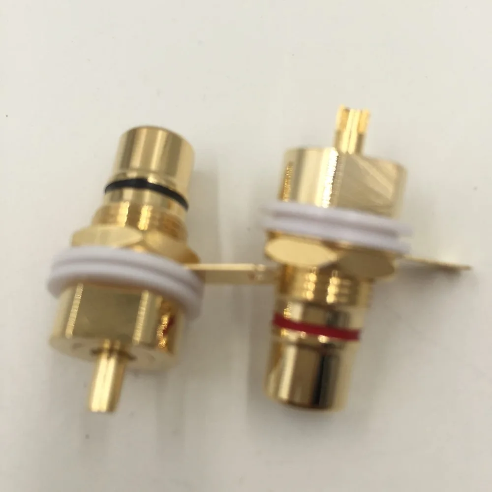 

10pcs CMC Gold Plated Copper RCA Female Phono Jack Panel Mount Chassis Connector