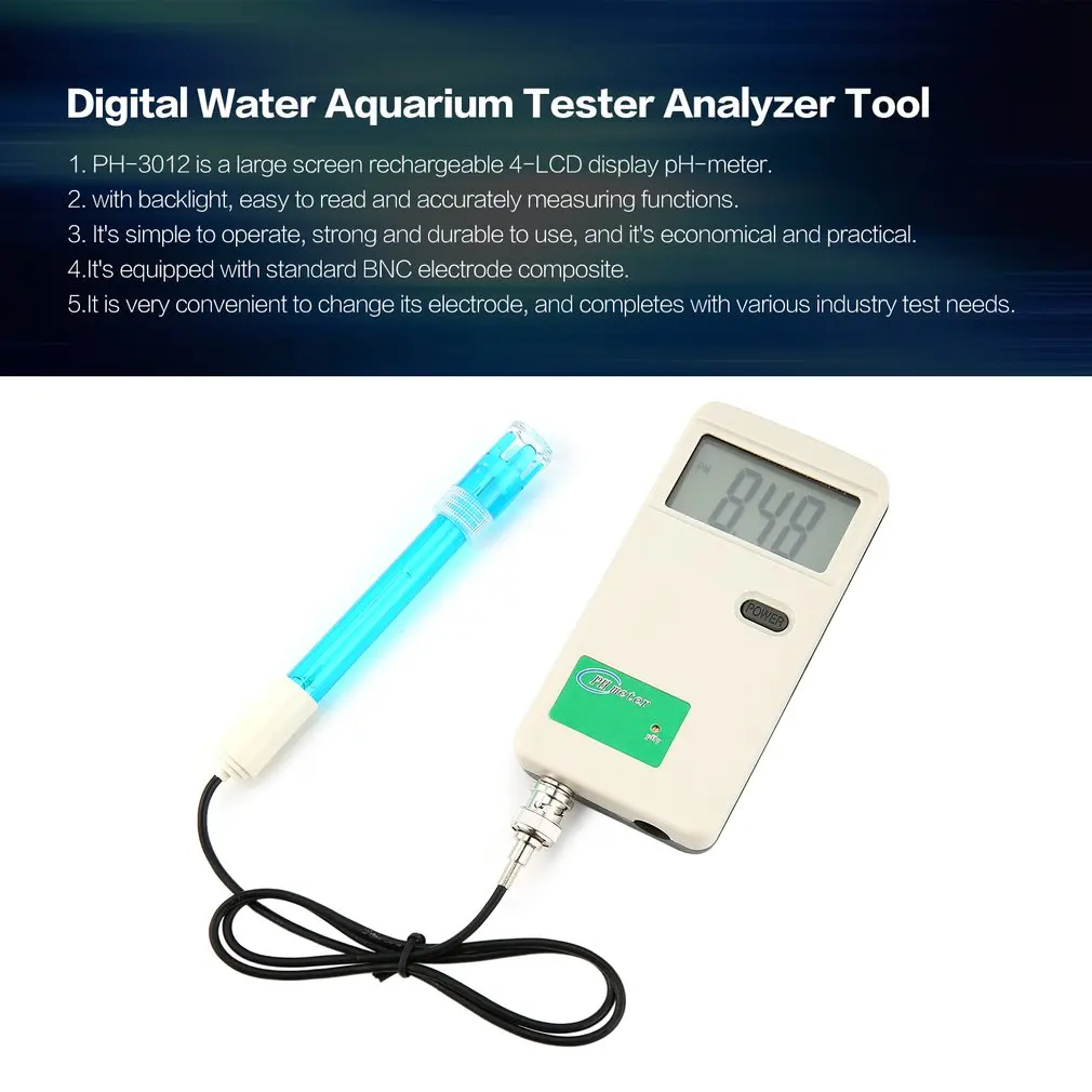 Фото Портативный рН метр Новый ЖК Подсветка цифровой тестер качества воды анализатор